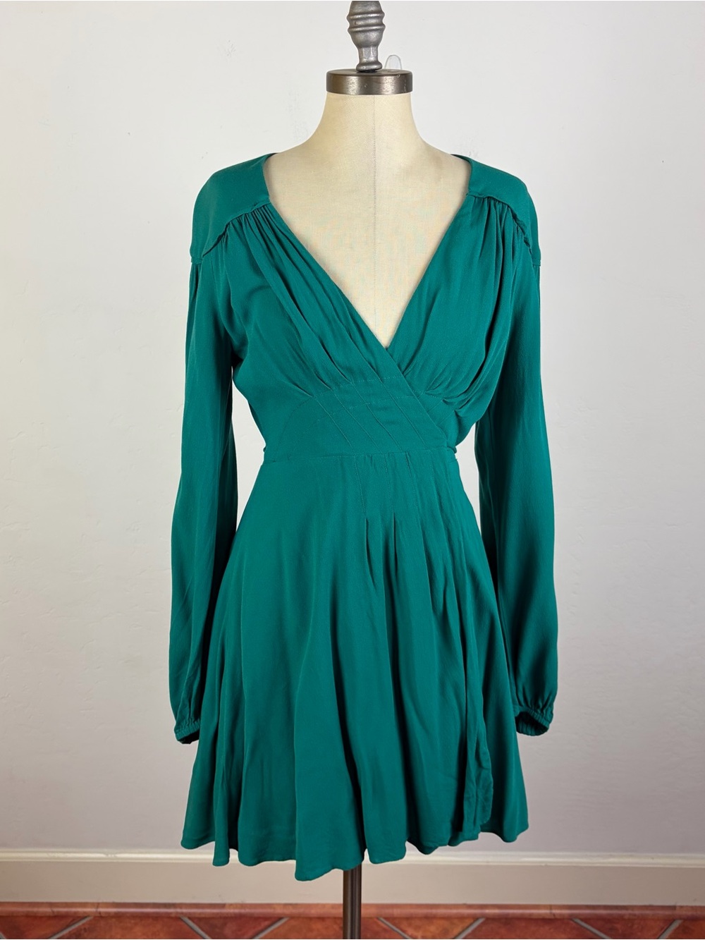 Free People Teal Midi Wrap Dress